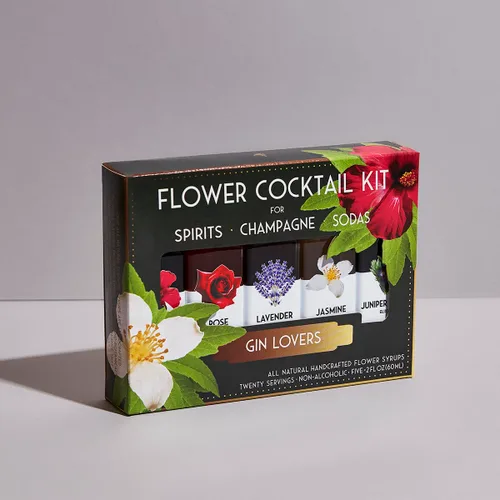 Vista 3 de Floral Elixir Co. - Kit de cóctel de jarabe de flores totalmente naturales - Set de regalo - Surtido de 5 elixires (2 onzas) (amantes de las ginebra)