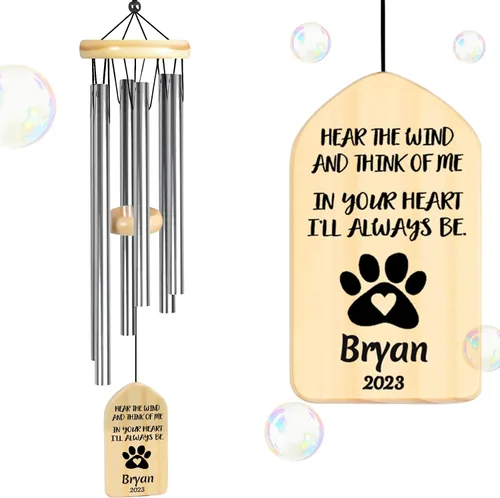 Vista 26 de Jocidea - Campanillas de viento personalizadas para gatos en memoria de gato, regalo por pérdida de gato, regalo de condolencia de mascota, regalo