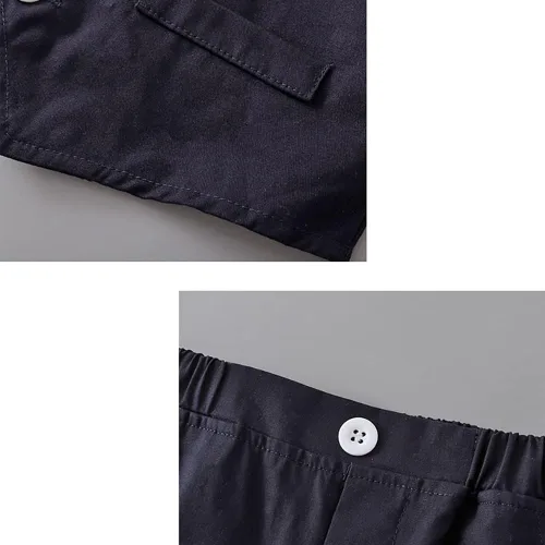 Vista 50 de IDOPIP Trajes de otoño e invierno para niños pequeños, camisa de manga larga con corbatín + chaleco + pantalones largos, overoles