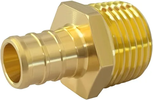 Vista 4 de Hooshing Paquete de 5 adaptadores macho Pex de 1/2 pulgada x 1/2 pulgada NPT de latón