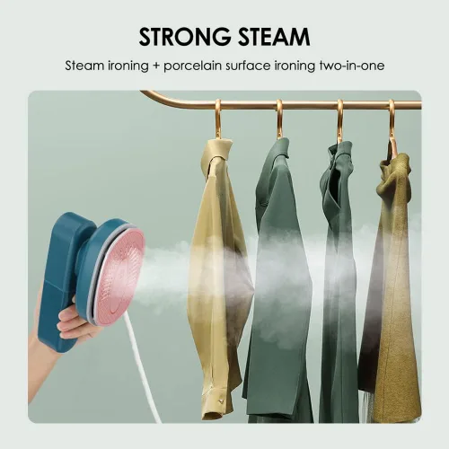 Vista 3 de Vaporizador de ropa de vapor de mano portátil para viajes en casa para planchar ropa planchado húmedo seco caliente máquina de planchar plegado mini