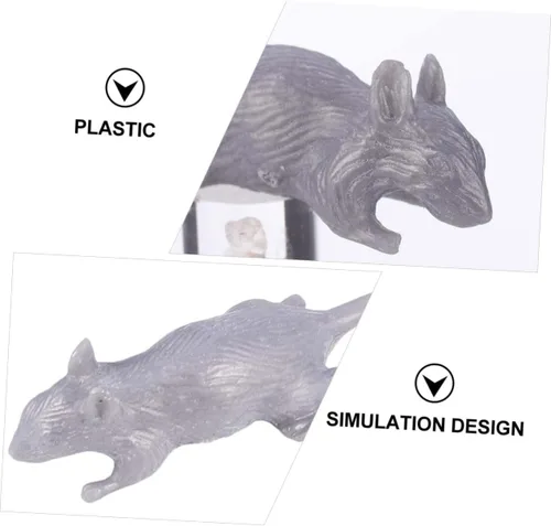 Vista 4 de Toyvian 10Pcs Realistic Halloween Simulation Mouse Funny Plastic Fake Rat Prank Props for Spooky Decor Lightweight and Portable for Halloween