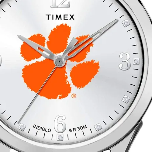Vista 2 de Timex Reloj universitario Athena de 1575in para mujer color caoba con correa de silicona azul claro Azul