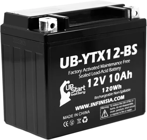 Vista 7 de Repuesto para Triumph Bonneville T100, SE, FI 865 CC 2013 activado de fábrica, sin mantenimiento, batería de motocicleta - 12V, 10Ah, UB-YTX12-BS