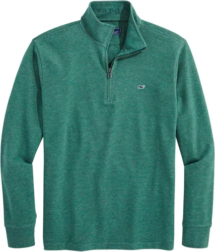 Vista 13 de vineyard vines Suéter con cremallera de un cuarto para hombre Gorra blanca