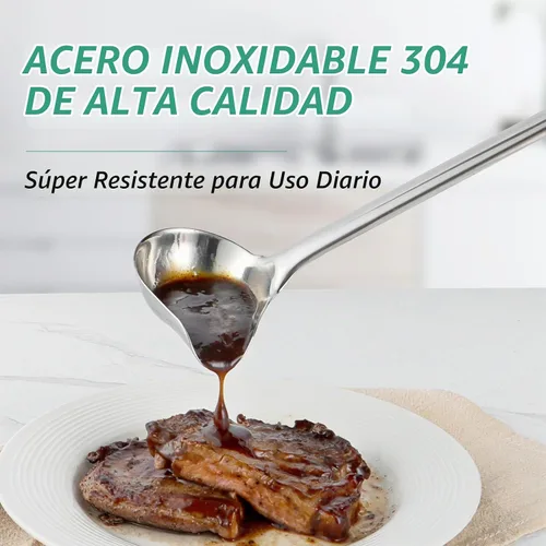 Vista 4 de Cucharón de salsa con boquilla, cucharón de vertido pequeño de metal
