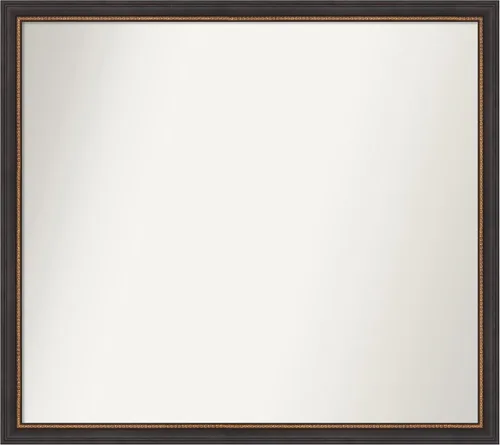 Vista 198 de Amanti Art Espejo de baño negro para sobre el fregadero, 23 x 23 pulgadas, espejo cuadrado negro Ashton, marco de madera tradicional mediano, se