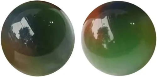 Vista 7 de Bolas Baoding de cristal artificial de ojo de tigre azul claro de 1.57 pulgadas, bolas de salud chinas de cuarzo curativo para terapia de manos