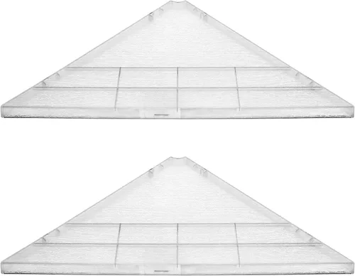 Vista 9 de evron Juego de 2 estantes de montaje de esquina, estantes de pared flotantes fáciles de instalar con acabado de grano de madera, plástico ABS