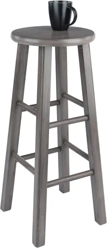 Vista 6 de Winsome Ivy Taburete de bar de patas cuadradas, gris rústico, 29 pulgadas Gris (rustic gray)