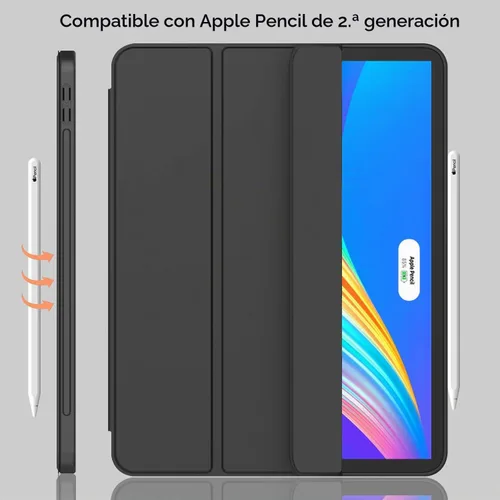 Vista 3 de Funda para iPad Pro de 12.9 pulgadas 2022/2021/2020 (6ª/5ª/4ª generación) con soporte para lápiz