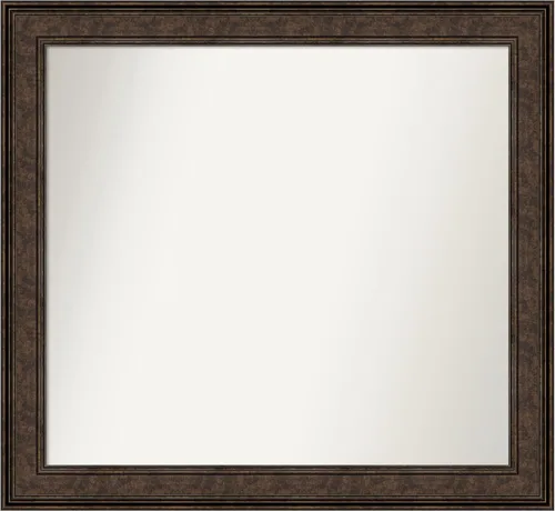 Vista 85 de Amanti Art Espejo de pared personalizado no biselado (25 x 25 pulgadas), marco de bronce acentuado, varios tamaños personalizados, espejo de baño