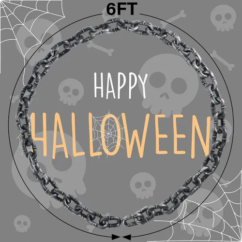 Vista 2 de Zcaukya 2 cadenas de plástico para Halloween, accesorios de Halloween de 6 pies, eslabones de cadena de plástico, accesorios de disfraces
