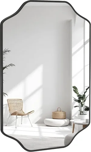 Vista 9 de CULER Espejo de pared de baño, espejo rectangular de vidrio templado moderno de 20 x 30 pulgadas para dormitorio, sala de estar, entrada