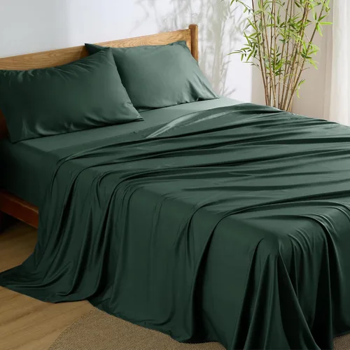 Vista 10 de Bedsure PureWoven 100% rayón derivado de bambú, sábanas de cama individual, 3 piezas
