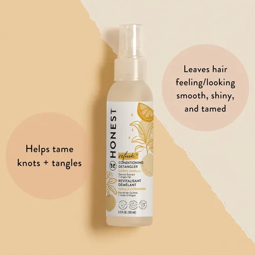 Vista 3 de The Honest Company Acondicionador de vainilla cítrica + paquete desenredante acondicionador (10 onzas líquidas, 4 onzas líquidas) Derivado