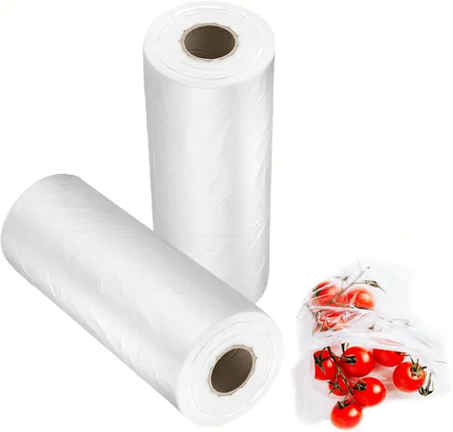 Vista 11 de OausTect Rollo de bolsa de plástico de 12 x 16 pulgadas, bolsas de almacenamiento de alimentos transparentes para frutas y verduras, 350 10 rollos