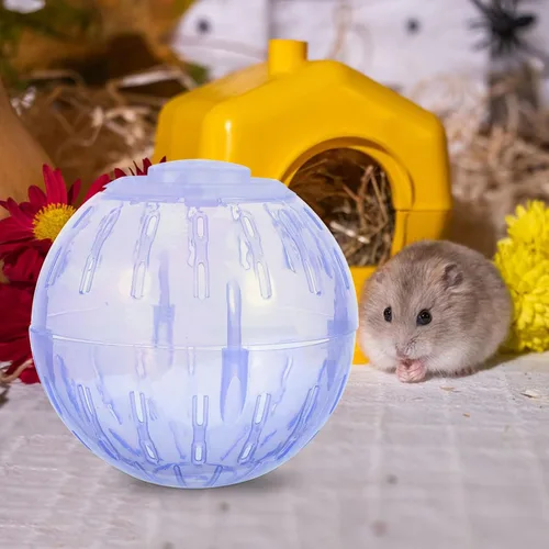Vista 9 de POPETPOP Pelota de ejercicio para hámster, 3 piezas de plástico de 3.54 pulgadas, juguetes para correr para animales pequeños, reduce