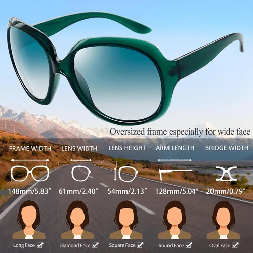 Vista 62 de Joopin Lentes de sol de gran tamaño para mujer, polarizados, grandes, para conducción, protección UV, grandes sombras