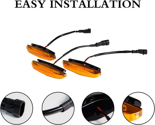 Vista 4 de 3 luces LED ámbar de lente ámbar compatibles con parrilla 4Runner TRD Pro 2014-2019 SR5 TRD todoterreno Limited TRO Pro