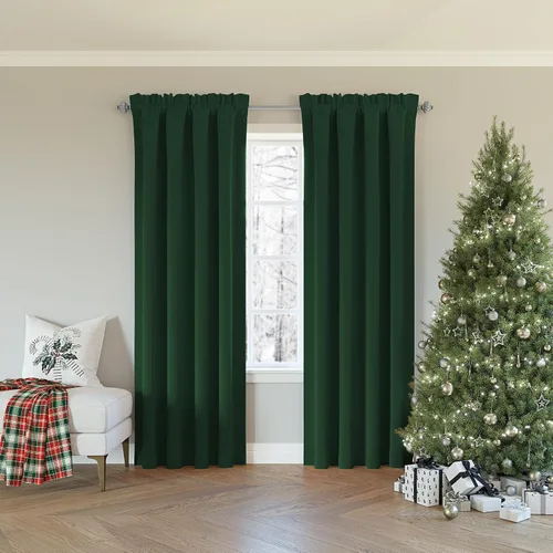 Vista 21 de Sun Zero Oslo Panel de cortina de calidad de teatro con bolsillo para varilla totalmente opaca, 52 x 63 pulgadas, negro