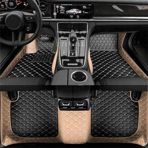 Vista 9 de Nuevas alfombrillas de coche personalizadas para Sedán, SUV, camioneta, alfombrillas de cuero para todo tipo de clima, Negro Alfombras para Carro