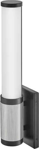 Vista 4 de Hinkley 50060BK-CM Zevi - Lámpara LED pequeña para tocador de baño, barra de baño de ópalo grabado, moderno puño de dos tonos, se monta hacia arriba