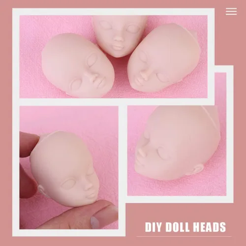 Vista 5 de Sewroro 20 mini cabezas de plástico para hacer muñecas, práctica de maquillaje, maniquí de bebé, cabezas de muñeca para llaveros y regalos hechos a
