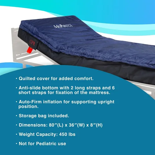 Vista 8 de MedVance Sistema médico de reemplazo de colchón de baja pérdida de aire con alarma, 8 pulgadas con funda acolchada, totalmente digital con control