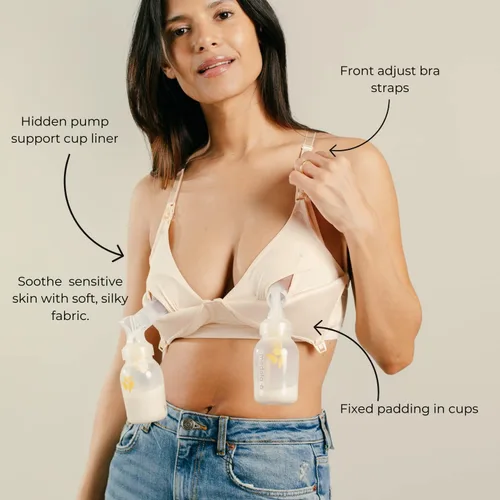 Vista 5 de Simple Wishes - Brasier de lactancia y manos libres en uno, cómodo, acolchado, talla 32 a talla más grande 40DD.