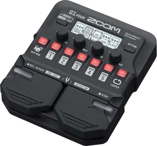 Vista 3 de Zoom G1 FOUR - Pedal de procesador multiefectos para guitarra, con más de 60 efectos integrados, modelado de amplificador, bucle, sección de ritmo