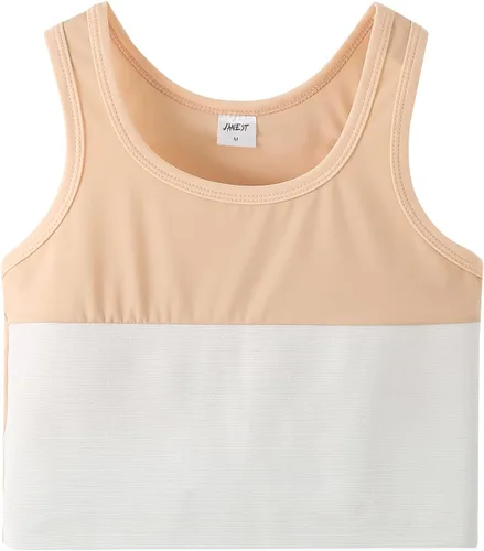 Vista 7 de BaronHong Tomboy Trans Lesbian Pullover Half Length Chest Binder Corset Short Tank Top Negro
