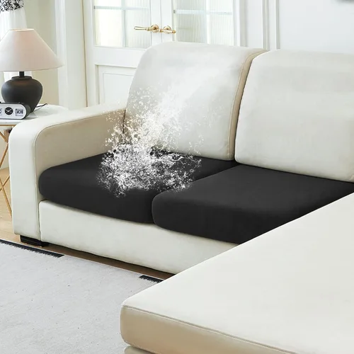 Vista 37 de NAISI Fundas de cojín impermeables de tela de terciopelo grueso lavable, 1 pieza, fundas individuales para sofá modular con parte inferior elástica