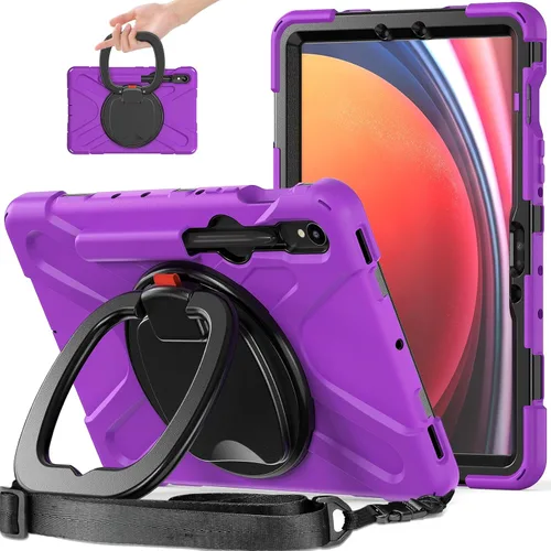 Vista 146 de 360 Rotation Case for Galaxy Tab ActivePro/Tab Active4 Pro/Active 5 Pro 10.1" Sturdy Cover Rotate Ring Stand Shoulder Carrying Strap Hand Strap