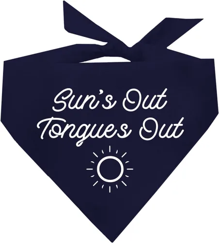 Vista 6 de Sun's Out Tongues Out - Bandana de verano para perro (negro, XS 469)