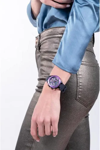 Vista 6 de GUESS Cosmic Collection Reloj analógico con esfera azul para mujer GW0466L2 azul Azul