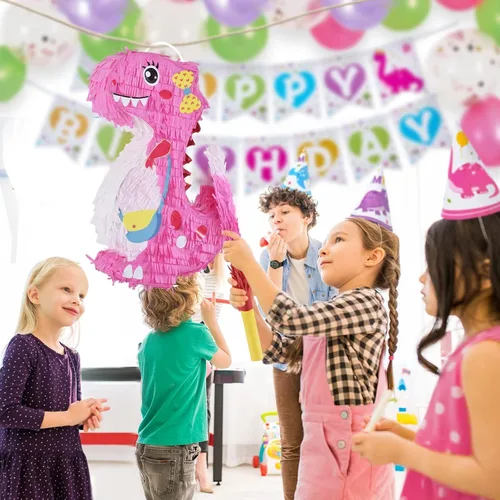 Vista 7 de Piñata de dinosaurio - Suministros de fiesta de cumpleaños de dinosaurios