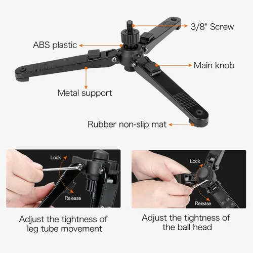 Vista 7 de Koolehaoda - Base monopie con patas plegables rápidas para video DSLR
