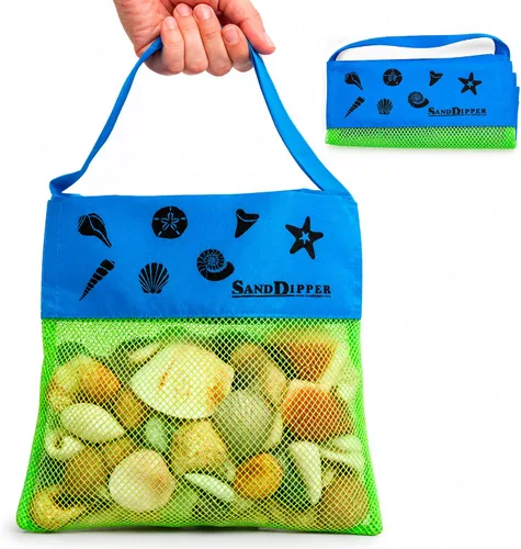 Vista 11 de Sand Dipper Bolsa de playa de recolección de conchas (hombro ajustable), Verde