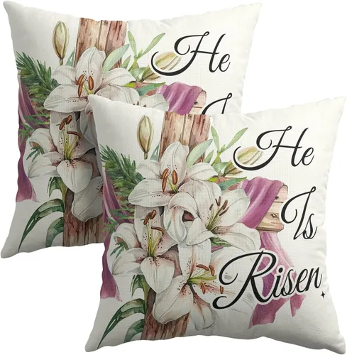 Vista 72 de Fundas de almohada de brújula de ancla, fundas de almohada náuticas para exteriores, fundas de cojín decorativas de rayas azules y blancas, fundas