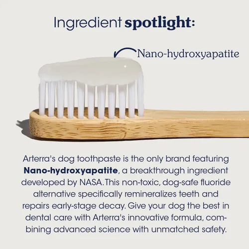 Vista 4 de Pasta de dientes remineralizante para perros, grado veterinario, con nano-hidroxiapatita, revierte la caries en etapa temprana, limpia los dientes