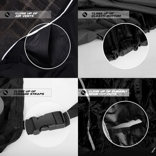 Vista 5 de Funda Resistente Pequeña de 250cc para Motocicleta - Fundas Impermeables para Motocicletas para Almacenamiento al Aire Libre - Funda Impermeable