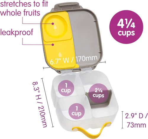 Vista 6 de b.box Mini lonchera de Batman, recipientes para aperitivos para niños, reutilizable, pequeña caja Bento para el almuerzo, contenedor de aperitivos