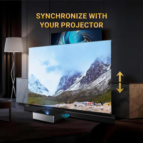 Vista 5 de ALR/CLR - Pantalla de proyector motorizada para proyector UST de 100 pulgadas, 95% de rechazo de luz ambiental, 4K/8K Ultra HD, Active 3D, para cine