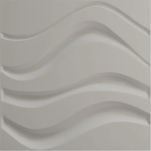 Vista 5 de Ekena Millwork 19 5/8 pulgadas de ancho x 19 5/8 pulgadas de alto Wave EnduraWall Panel decorativo de pared 3D, aluminio (cubre 2.67 pies cuadrados).