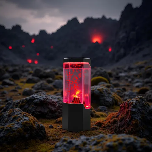 Vista 8 de Lightahead® Lámpara LED de Volcán Rojo Erupción Mini Lámpara de Volcán de Lava Roja Iluminada con LED