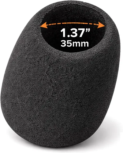Vista 6 de Stagg WS-S35/B5 Cinco Pack Espuma Parabrisas Para Estudio Micrófono Condensador - Negro