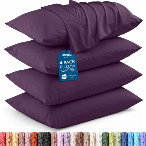 Vista 29 de Utopia Bedding - Juego de 2 fundas de almohada tamaño estándar, con cierre de sobre, tela de microfibra cepillada suave, resistentes al encogimiento