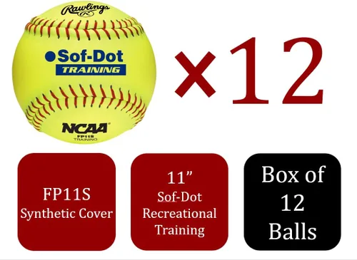 Vista 2 de Rawlings Softballs de entrenamiento de Poly-Core Softpitch de la NCAA 12