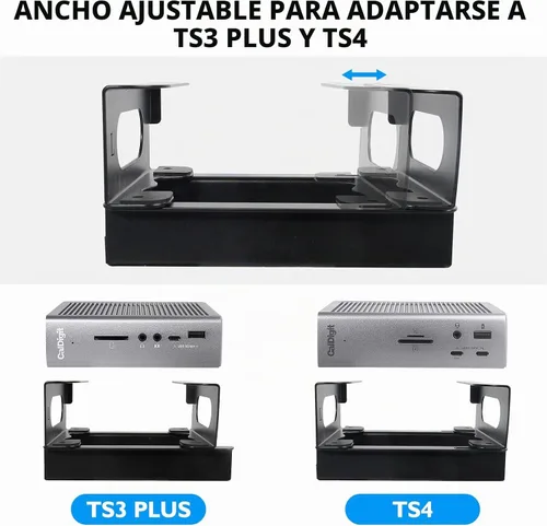 Vista 3 de Soporte para debajo del escritorio para Thunderbolt 4/Thunderbolt 3 Dock y cable de alimentación, estante de almacenamiento de hierro debajo